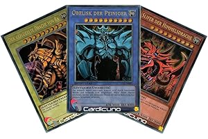 CARDICUNO 25 Jahre Jubiläum Ägyptisches Götterkarten Set Ultra Rare Yu-Gi-Oh! Obelisk der Peiniger Slifer der Himmelsdrache Der Geflügelte Drache von Ra Ultra Rare Deutsch Legendary Collection