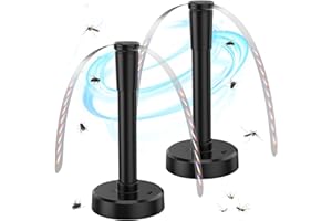 BASYWIIM Pack of 2 Fly Repellent Fan, Portable Fly Repellent, foldable and hanging for Indoor/Outdoor Use - Ideal for Picnics, BBQs, Restaurants - Reliable Protection Against Flies & Mosquitoes, Flying Insects