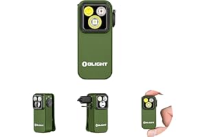 OLIGHT Oclip Pro Mini LED Taschenlampe mit Flutlicht, fokussiertes Licht und Rotelicht,500 LM helle USB-C wiederaufladbare Flashlight,IPX6 Clip Lampe kleine Blinklicht für Läufer Camping(Grün)