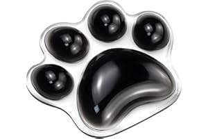 Arisase Morbido tappetino per poggiapolsi per mouse con zampa di gatto, cuscino in gel di silicone, comodo per alleviare il dolore alle mani, con imbottitura in gel per ufficio, scuola e casa (nero)