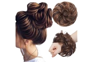 MY-LADY Hair Extension Clip Chignon Capelli Extension Elastico Finti Hair Bun Updo Ponytail Scrunchie Parrucchino Capelli Ricci Mossi Posticci 40g Evidenziare Aubrun