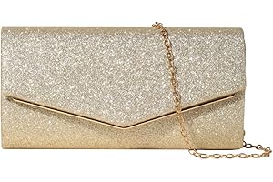 KBRPEY Damen Clutch Elegant Glänzende Pailletten Abendtasche mit Abnehmbarer Kette Kleine Crossbody-Taschen Geldbörse Unterarmtasche für Zeremonie Hochzeit Party Abschlussball