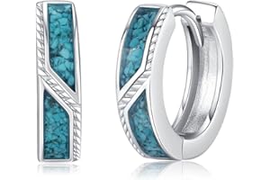 Malachit/Opal/Türkis/Abalone Ohrringe Creolen 925 Sterling Silber Hypoallergen 15mm Huggie Ohringe Schmuck Geschenke