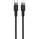 3 Metre USB-C'den Lightning'e Uyumlu &Ouml;rg&uuml;l&uuml; Şarj Kablosu, 30W Hızlı Şarj, Siyah, Laptop/Tablet/Telefon ile Uyumlu