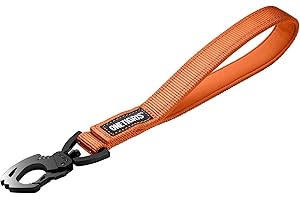 OneTigris Bolt Laisse courte pour chien 30 cm, avec clip en métal et rembourrage doux, réfléchissante, en nylon, convient aux chiens de taille moyenne et grande, orange