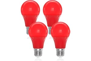 DoRight 9W czerwone żarówki LED E27, A60/A19 kolorowe żarówki E27 z czerwonym żarnikiem, odpowiednik 60W, bez możliwości ściemniania, do oświetlenia dekoracji świątecznych w domach i barach