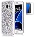 Produktbild Samsung Galaxy S7 edge/S7 edge Duos/G935F(2016) Hülle mit Panzerglas,ISENPENK Ultra Slim Silikon Soft TPU Crystal Clear Transparent Bling Bling Pailletten Glitzer Case,Wasserdicht Shockproof Anti Slip Stoßfest Protection Durchsichtig Handyhülle,Thin Silicon Glitter Shinning Cover Bumper Schutzhülle Tasche für Samsung Galaxy S7 edge/S7 edge Duos/G935F(2016) 5.5Zoll-[silber]+Panzerglas/Schutzglas/Displayschutzfolie