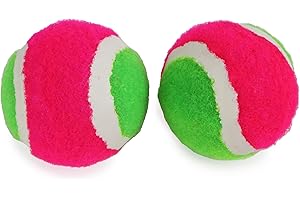 BLUE SKY - Palline da tennis Scratch - Set di racchette - Pallina con velcro - 040787 - Verde - Giocattolo per bambini - Attività fisica - 4 cm - A partire dai 3 anni