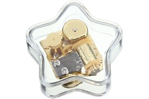 YOUTANG Laxury Star-shaped Creative Transparent Acrylic 18-note Wind-up Musical Box,Musical Toys,Tune:Over the Rainbow,Clear