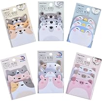 OFFCUP Sticky Notes 24pcs Mini Notes Animaux Mignons - 720 Feuilles Bloc Mémo Autocollantes