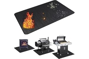 UBeesize Tappetino protettivo per il pavimento, 122 x 178 cm, ignifugo, resistente all'olio, impermeabile, antiscivolo, per barbecue, per esterni, prato, terrazza