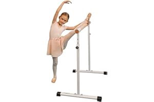 Cannons UK Barra elástica portátil independiente para ballet, 1,1 m de longitud, 85-105 cm de altura ajustable, pies antideslizantes