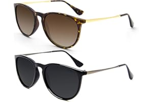 ANDOILT Gafas de Sol Polarizadas Vintage para Mujer Hombre Protección UV Lente Retro Redonda con Espejo