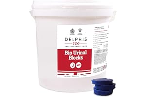 DELPHISECO Delphis Eco Bio Urinal Blocks | 50 Blocks | Eco Friendly | Reduce Water Usage | Clean & Deodorise Urinals | Bleach-Free Biological Urinal Blocks