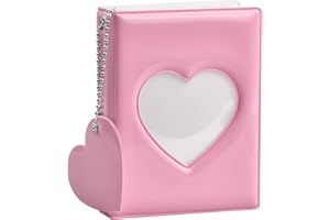 DRWOSM 1 Stück Mini-Fotoalbum für Instax Mini Klein Fotoalbum 32 Taschen Fotoalbum Kpop-Fotokartenhalter Namenskartenbuch Fotoalbum für Fujifilm Instant-Kamera Fotoalbum Fotobuch, 3 Zoll/6x9.8cm (Rosa)