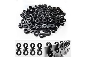 BYSMAH 72 Pack Gutter Hooks for Outdoor Lights, Heavy Duty Christmas Light Clips,Weatherproof & Reusable S-Clips for Hanging String, Icicle & Curtain Fairy Lights (Black)