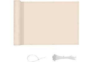 LOVE STORY Pantalla de Privacidad para Balcón 90x600cm,Impermeable Tela PES,Toldo con Ojales, Protección UV, Ideal para Jardín, Piscina y Barandillas,Caqui