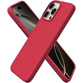 URUCHI iPhone 16 Pro Max ile Uyumlu Kılıf, İ&ccedil;i Kadife Kaplamalı İnce Sıvı Silikon Tam Koruma Yumuşak Jel Silikon Kapak, Kırmı