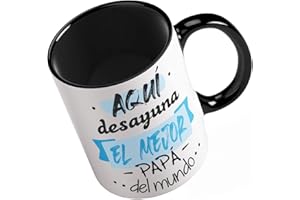 Ropa4 Taza de Cerámica para Padres con el Mensaje Aquí desayuna el Mejor papá del Mundo