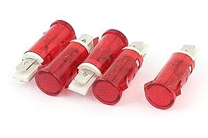 SOURCING MAP sourcingmap 5 pcs AC 220V 2 Épingle s 13mm voyant rouge clignotant encastré