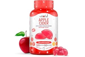 VITAFUL Apple Cider - Detox, Nettoyage Intestinal, Digestion & Regain d'Energie - Vinaigre de Cidre & Extrait de Gingembre - Complément Alimentaire - 100% Végan - 120 gummies Dose de 2 Mois