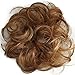 PRETTYSHOP 100% Human Hair Scrunchy Scrunchie Bun Up Do Hair Piece Hair Ribbon Ponytail Extensions Wavy Curly Messy Div. colours (light brown blonde mix 30H27 H312)