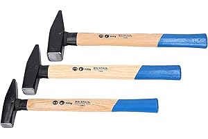 ‎SW-STAHL SW-Stahl 50930L Schlosshammer-Set mit Stielschutz 3-teilig I Werkzeughammer aus Hickoryholz I Hammer mit Kopfgewichten 300g - 500g - 800g I Schlosser Hammer Set Werkstatt