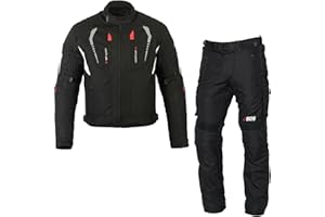 BOSmoto Motorradanzug Herren 2-teilig – Leichte Textilkombination mit CE Protektoren für Sicherheit,Herren Motorrad Textil Jacke und Hose,Motorrad Textil Kombi