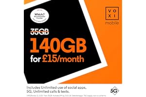 PATHFINDERGTM LTD Vodafone VOXI SIM Card with Endless Social Media, Calls, Texts and Roaming (£15)