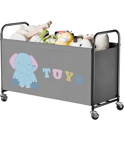 ELUCHANG Opbergdoos voor Kinderkamer met Deksel, 81L Opvouwbare Speelgoedkist - Grote Opbergkist voor Speelgoed, Kleding & Kinderkamers, Grijs
