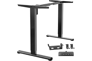 Marsail Biurko stojące, z regulowaną wysokością, elektryczne biurko do pracy na stojąco, z haczykiem na słuchawki, do gier, domowego biura, 100 x 61 cm