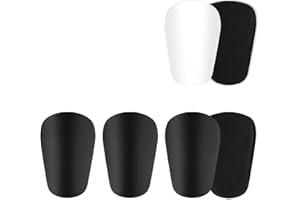 PETGLIMMER 6 Pièces Super Mini Protege Tibia Foot, 8 cm X 5 cm Enfant Mini Protège-Tibias Légers, Légers et Respirants, Tiny Protective Shin Guards pour Football Jogging Courir Hommes Femmes (Noir/Blanc)