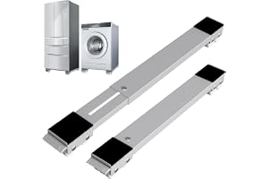 SKY-TOUCH Washing Machine Base with Brake, Movable Adjustable Base for Washer, Dryer, Refrigerator, Load 300kgs, Grey - 45x5cm