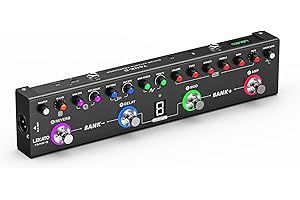 LEKATO Multi-Effekt-Gitarrenpedal, 36 editierbare Presets, Chorus, Delay, Reverb, MOD, IR-Laden, Aufnahme, Tuner, eingebauter Akku, BT-Verbindung (E-Gitarre)