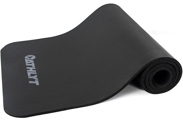 Athlyt - Gymnastikmatta, yogamatta, halkfri [183 x 60 cm] | Pilates, yoga och fitnessmatta, 183 x 60 cm, halkfri och fuktbeständig, inkluderar bärrem
