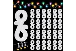 DTYGUIXE 150 Pz Mini Ganci a S in Plastica per Grondaie Clip a S per Decorazioni Natalizie Esterne Ganci per Grondaie Piccoli per Natale per Natale, Compleanni, Anniversari (Bianco)