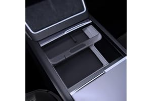 ‎LANTU LANTU 2-poziomowy organizer do konsoli środkowej, podłokietniki, schowek, schowek na rękawiczki, środkowy podłokietnik, szuflada do Tesla Model Y 2025 Juniper i model 3 2024-2025