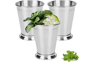 BEUFEE 3 pz Mint Julep Cups, In Acciaio Inox Bicchieri di Cocktail Bevande Miste Bar di Vetro Tazza di Birra 14oz/400ml Bar Accessori