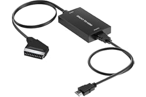AIFHDAUF Convertisseur entrée péritel vers Sortie HDMI avec câble HDMI, Adaptateur Audio vidéo pour Sky/DVD/STB pour Affichage sur TV HD