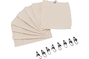 Fafeicy Canvas Gardinvikter 8-pack med Klämmor, Utomhusdraperisandsäckar för Att Fästa Bordsdukar med Picknickmatta, Tjockna