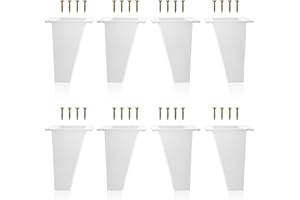 Kukicu ✮ Patas para Muebles Blancas ✮ Patas Nórdicas, Juego de 8 Patas Inclinadas, Tornillos Incluidos - Color Blanco Neutro - Patas en Resina ABS para Mesitas, Estanterías etc (12 cm)