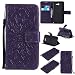 Produktbild Hozor PU Leder Hülle für Samsung Galaxy J7 2017 / SM-J720 5.5 zoll Embossing 3D Prägung Blumen Muster Ledertasche Weiche TPU Soft Rückseite Abdeckung Handytasche Bumper Schutzhülle Brieftasche Flip Case Wallet Cover Bookstyle Handyhülle Tasche Anti-Scratch Shell Folio Klapphülle mit Standfunktion Magnetverschluss und Kredit Kartenfächer - lila