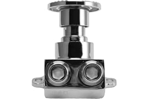 Jeanoko Vanne de Pédale de Robinet, Vanne de Pédale de Montage au Sol en Acier Inoxydable Économie D'Eau Pédale de Commande de Robinet D'Eau Vanne de Commutation pour Les Lieux Publics Double Sortie