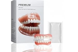 FANKAYI Silicone Reline Denture Set for Women,Silicone Denture Full Mouth for Men Women,Sili/cone Soft Den/tures Reline Kit Repair,Soft Sili/cone Re/line,False Teeth Set,Temporary Den/tures