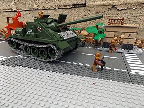 Modbrix 2467 - ☭ Rote Armee Jagdpanzer SU-85 Panzer inkl. custom Sowjetische Soldaten aus original Lego© Teilen ☭ thumbnail