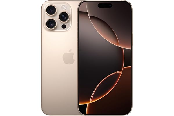 Apple iPhone 16 Pro MAX de 256 GB: Smartphone 5G con Control de Cámara, grabación en 4K a 120 f/s con Dolby Vision y un Gran Salto en autonomía. Compatible con los AirPods; Titanio Color Desierto