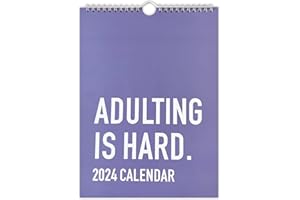 OLVIDODO Adulting is Hard 2024 Calendar Family Wall Calendar Advent Planners for Office Calendar Creative Simple Hanging Calendar