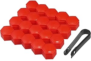 uxcell 20 Pcs Wheel Lug Nut Covers for Land Rover Range Rover 22mm Red