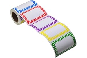 L LIKED Colorful Plain Name Tag Labels - 250 Stickers - 89mm x 57mm, Clothing Labels for Daycare and School 5 Colors(Star - 250 Labels)