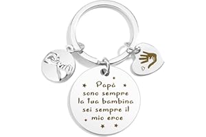 BOMEON Portachiavi Festa Del Papa, Regalo Papa Natale, Festa Del Papa Idee Regalo Originali, Regali Per Papà, Regalo Festa Del Papà, Regali San Valentino Regalo Compleanno Anniversario Per Papa da Figlia